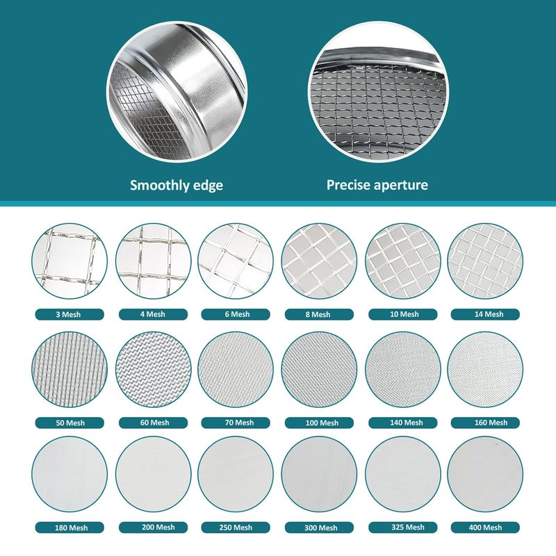 LVDALAB 304 Stainless Steel Mesh Lab Sieve, 4 Mesh(4.75mm) Aperture Test Sieve, 4inch(10cm) Economy Standard Analysis Sample Test Sieves for Industrial Laboratory Homes - Image 3